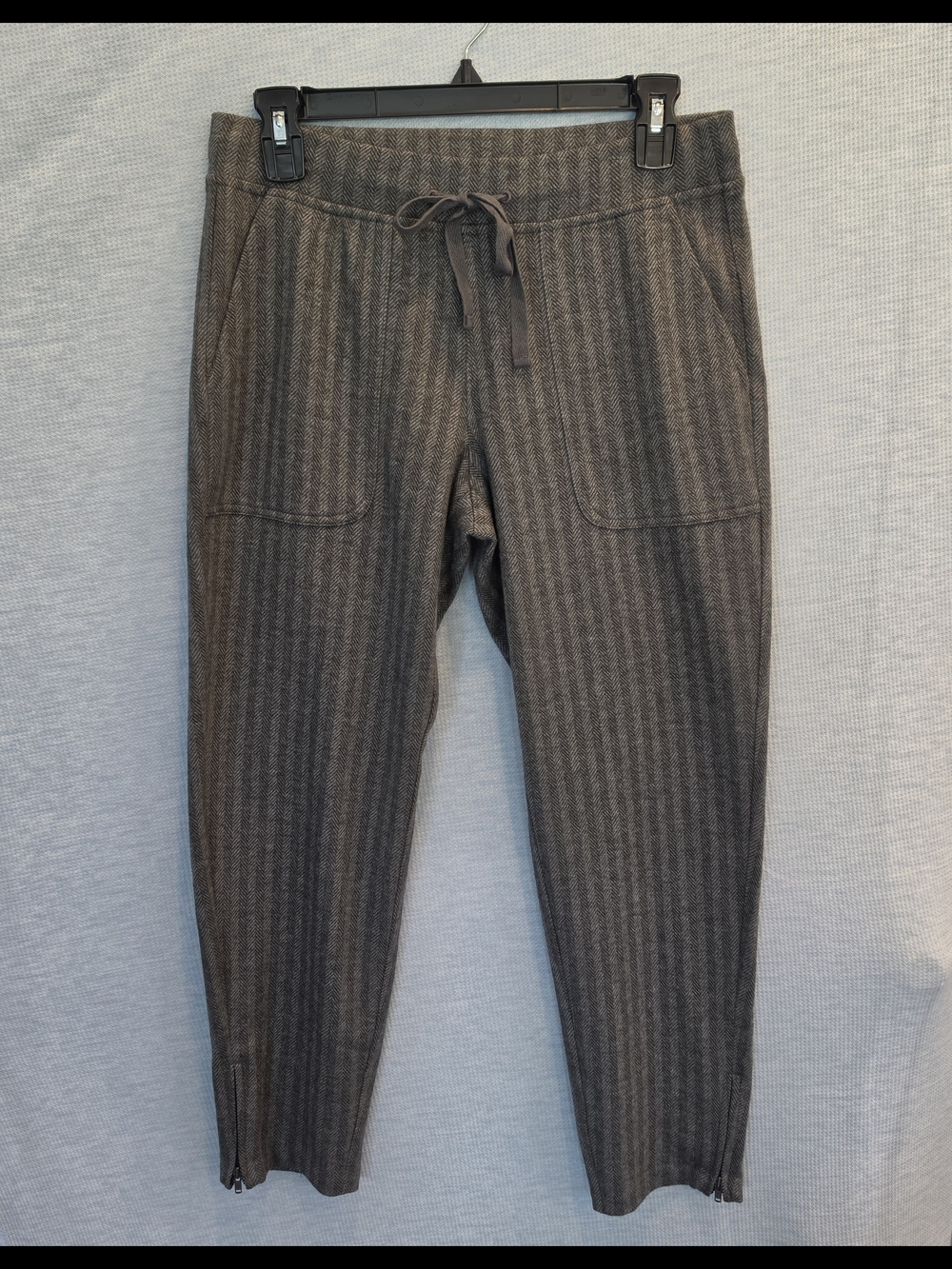 Talbots Womens Gray Herringbone Drawstring Pants
